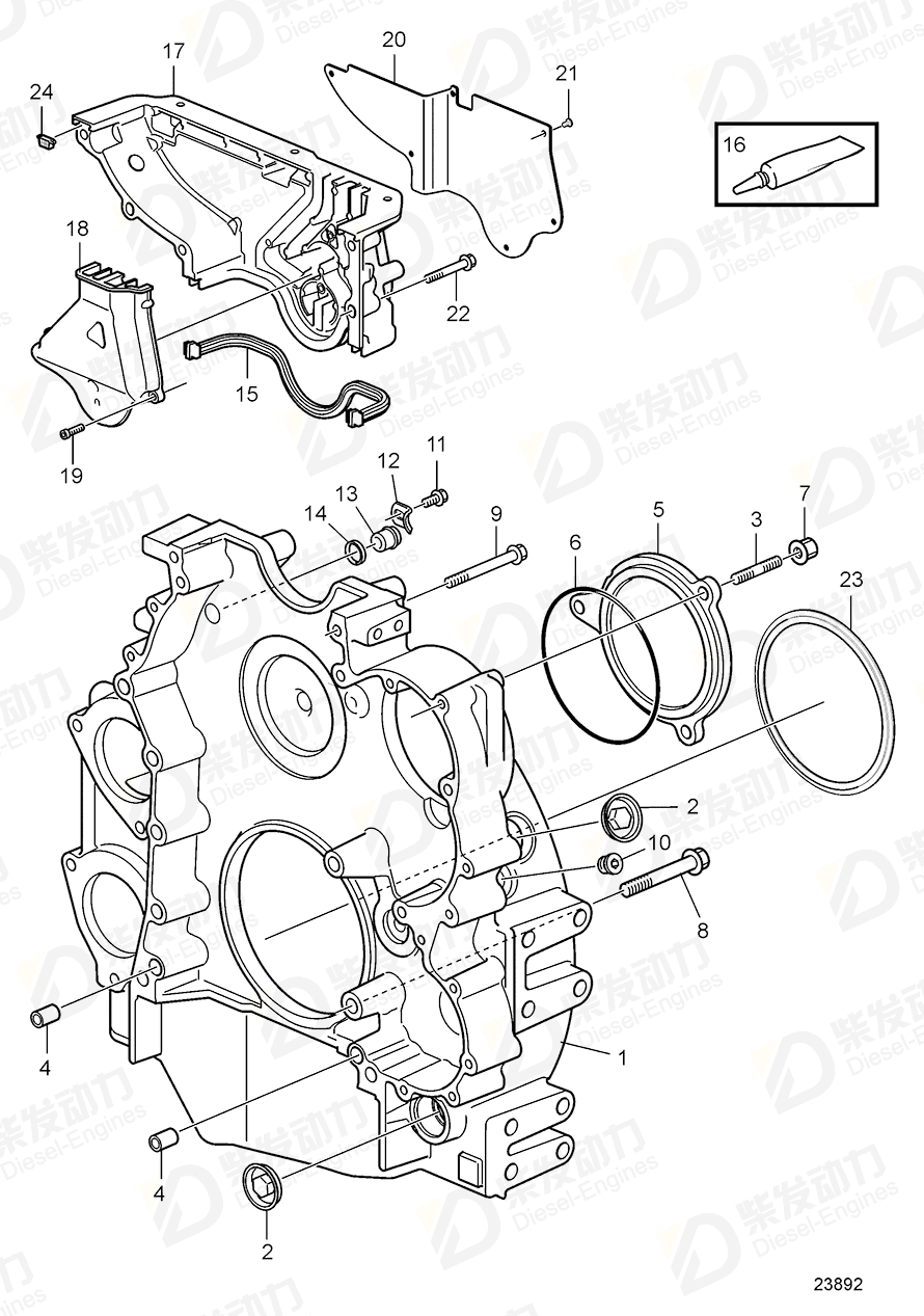 VOLVO Cover 3887047 Drawing